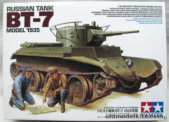 Tamiya 1/35 BT-7 Tank Model 1935 - USSR - With PE and Metal Parts, 35309 plastic model kit